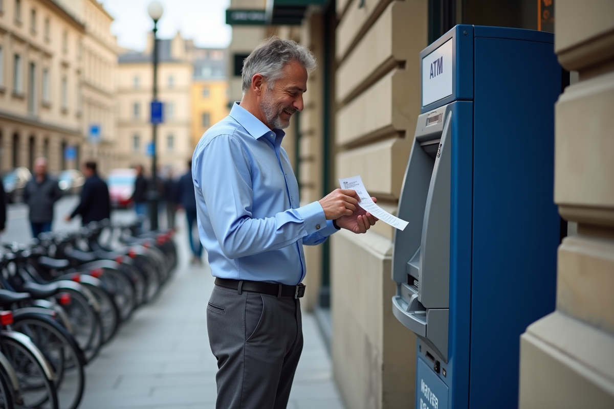 Homme souriant retirant de l
